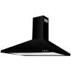 Front view of Culina UBSCH100BK 100cm black chimney cooker hood with push button controls