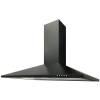 Front view of Culina UBSCH90BK.1 90cm black chimney cooker hood with push button controls