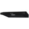 Front view of Culina UBSVH60BK 60cm visor cooker hood in black with push button controls
