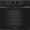 Front view of Indesit IO253BUK built-in single oven in black finish