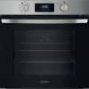 Front view of Indesit IO278P1XUK built-in single oven in stainless steel finish