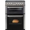 Front view of NordMende CDEC61IX 60cm double electric cooker in stainless steel