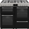 Front view of NordMende CSG100IX 100cm range cooker with gas hob and dual oven