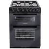 Front view of NordMende CTG51LPGBK 50cm LPG gas cooker in black