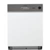 Front view of NordMende DSSN63IX semi integrated dishwasher with stainless steel control panel