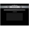 Front view of NordMende NM525IX 45cm combi microwave oven in black glass and stainless steel