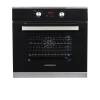 Front view of NordMende SOP416IX oven showing black glass and stainless steel design