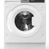 Front view of NordMende WMI1280WH integrated washing machine with door closed