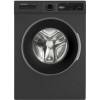 Front view of NordMende WMT1481DIX 8kg washing machine in dark inox