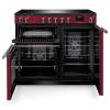 Front view of Rangemaster Professional 100 Bordeaux Induction Range Cooker showing oven doors and controls