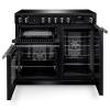Front view of Rangemaster Professional 100 Charcoal Black Induction Range Cooker showing oven doors and controls