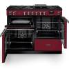 Front view of Rangemaster Professional 110 Bordeaux Dual Fuel Range Cooker showing oven doors and controls