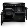 Front view of Rangemaster Professional 110 Charcoal Black Induction Range Cooker showing oven doors and controls