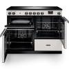 Front view of Rangemaster Professional 110 Ivory Induction Range Cooker showing oven doors and controls