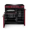 Front view of Rangemaster Professional 90 Bordeaux Induction Range Cooker showing oven doors and controls