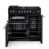 Front view of Rangemaster Professional 90 Charcoal Black Dual Fuel Range Cooker