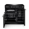 Front view of Rangemaster Professional 90 Charcoal Black Induction Range Cooker showing oven doors and controls