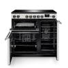 Front view of Rangemaster Professional 90 Ivory Induction Range Cooker showing oven doors and controls