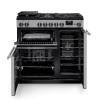 Front view of Rangemaster Professional 90 Stainless Steel Dual Fuel Range Cooker
