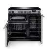 Front view of Rangemaster Professional 90 Stainless Steel Induction Range Cooker showing oven doors and controls