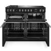 Front view of Rangemaster Professional Deluxe 110 Charcoal Black Induction Range Cooker showing oven doors and controls