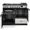 Front view of Rangemaster Professional Deluxe 110 Ivory Dual Fuel Range Cooker showing oven doors and controls