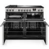 Front view of Rangemaster Professional Deluxe 110 Ivory Induction Range Cooker showing oven doors and controls