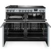 Front view of Rangemaster Professional Deluxe 110 Misty Blue Induction Range Cooker showing oven doors and controls