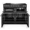 Front view of Rangemaster Professional Deluxe 110 Slate Induction Range Cooker showing oven doors and controls