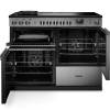 Front view of Rangemaster Professional Deluxe 110 Stainless Steel Induction Range Cooker showing oven doors and controls