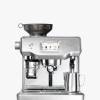 Front view of Sage Oracle Touch espresso machine in brushed stainless steel