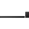 Front view of Samsung HW-Q800F soundbar and subwoofer in black