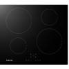 Front view of Samsung NZ64F3NM1ABUR 59cm black induction hob with 4 cooking zones
