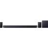 Front view of Samsung Q990F soundbar system with subwoofer and rear speakers