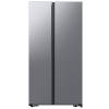 Front view of Samsung RS57DG400EM9EU 91cm American fridge freezer in silver finish