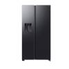 Front view of Samsung RS70F64KEFEU 91cm American fridge freezer in black finish