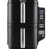 Front view of the Ninja SL300UK Double Stack Air Fryer in Black