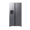 Front view of the Samsung RS70F64KETEU 91cm Side by Side American Fridge Freezer - Silver