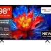 Front view of the TCL 98P8K-UK 98 inch TV
