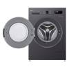 Front-loading LG washer in grey with 6Motion drum movement