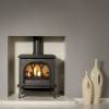 Gazco Huntington 30 Matt Black Gas Stove - Tracery Door