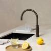 Gunmetal Quooker Fusion Round Tap with boiling, chilled and sparkling water