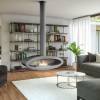 Henley Budapest Silver Bioethanol Ceiling Fireplace with floating effect