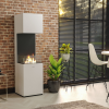 Henley Vienna Bioethanol Stove in White with tall freestanding design