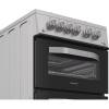 Hotpoint 50cm gas cooker inox finish with double oven