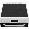 Hotpoint white electric cooker with ceramic hob and double ovens
