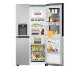LG 635L InstaView™ refrigerator with doors open showing spacious storage