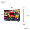 LG 86UA74006LB 86” 4K Smart TV dimensions