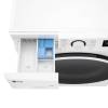 LG FWY706WWTN1 detergent drawer open showing compartments for detergent and softener