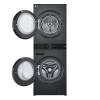 LG WT1210BBTN1 WashTower with open washer and dryer doors showing dual drum design